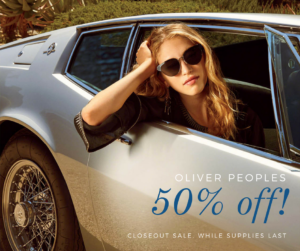 50 percent off Oliver Peoples